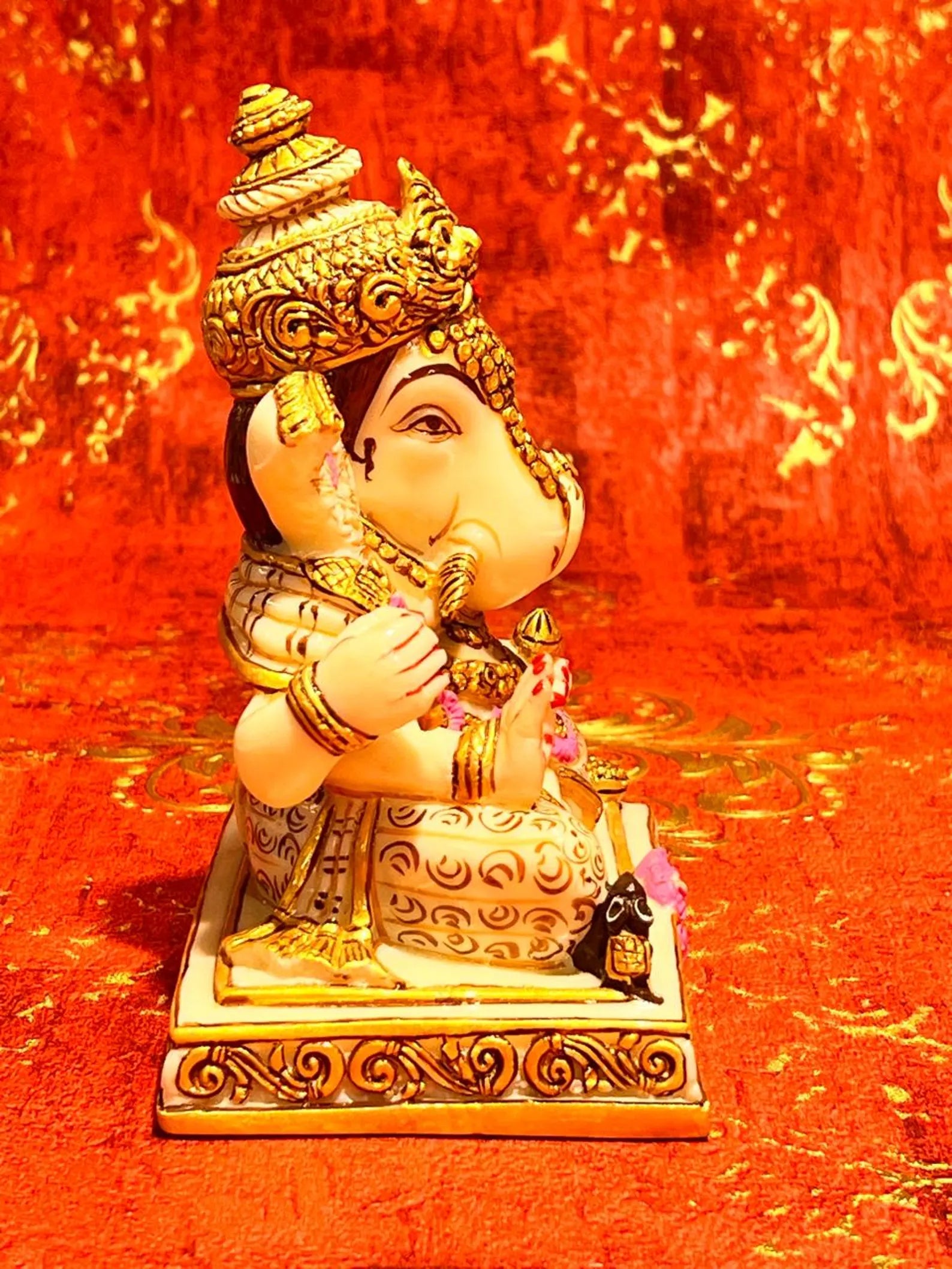 6 Inch Ganesh Four-Hand Chokor Pawati Painting