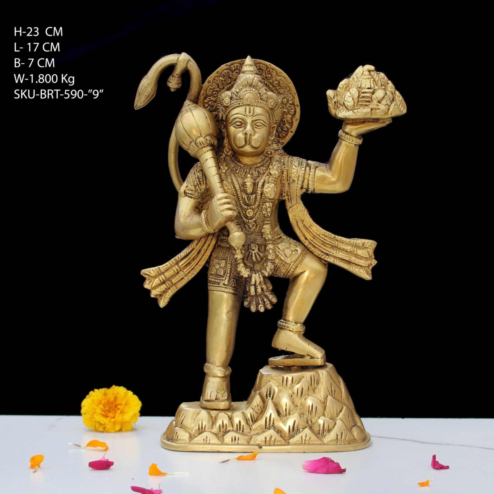 Handcrafted Veer Hanuman Statue in Solid Brass