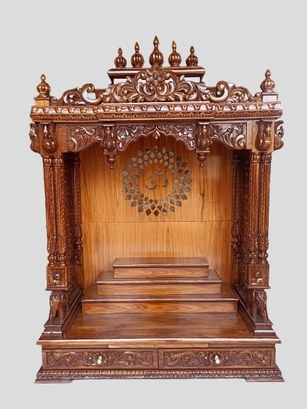 Solid Teak Wood Pooja Mandir for Home
