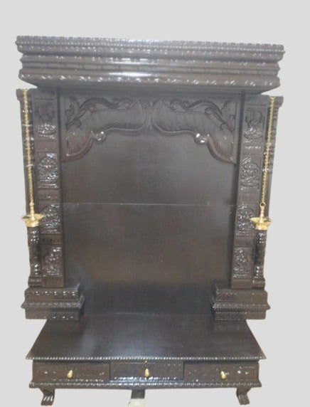 Home temple Handmade Customizable tariff free shipping solid teakwood hand carved unique Large Wooden Mandir All Handcrafted Carving