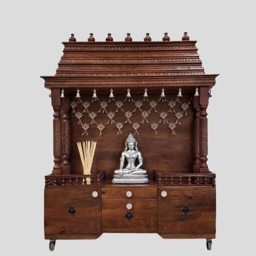 Home temple Handmade Customizable Home Wooden Temple solid teakwood hand carved unique Large Wooden Mandir All Handcrafted Carving