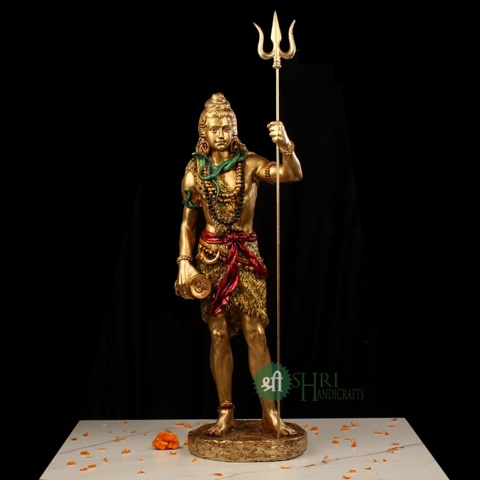 18 Inch Resin Shiva in Copper Painting