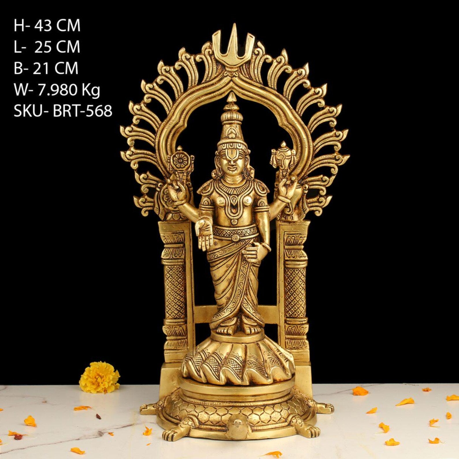 17 Inch Brass Tirupati Balaji Idol